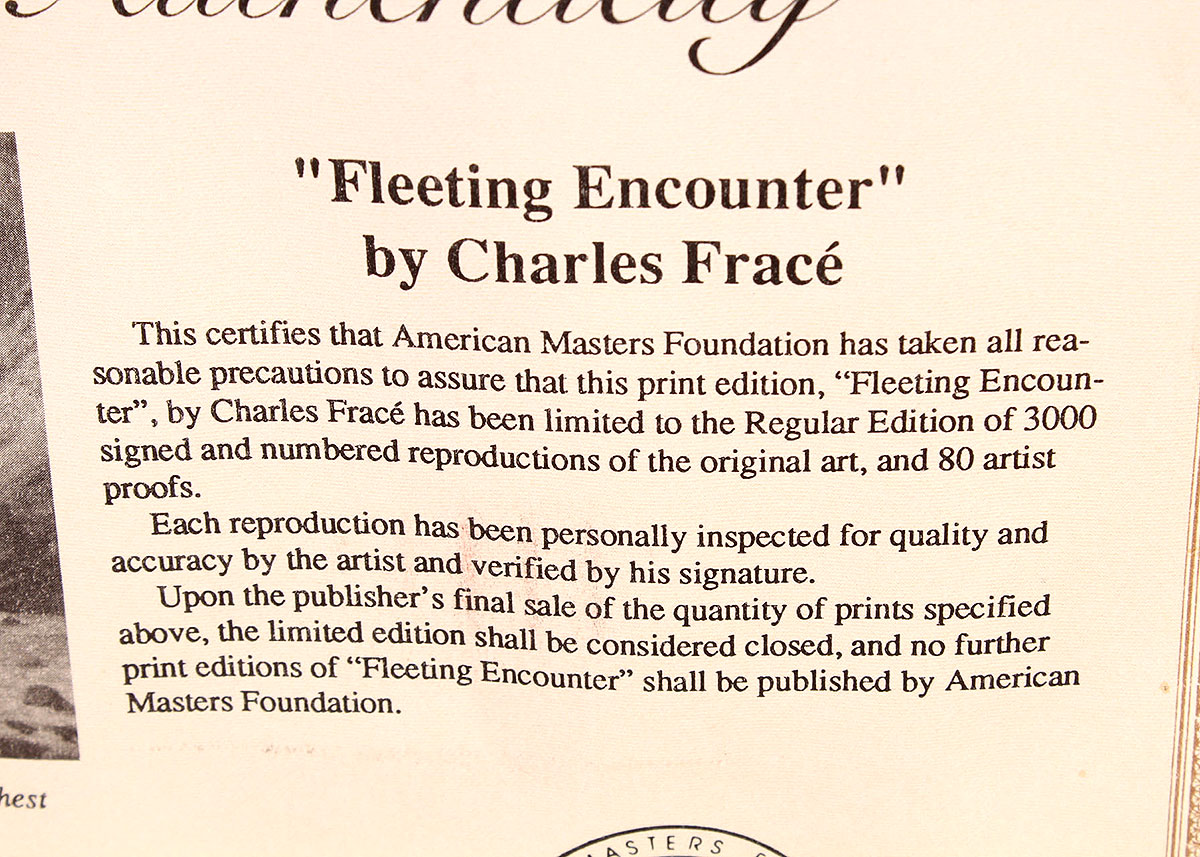 Framed Charles Fracé Offset Lithograph