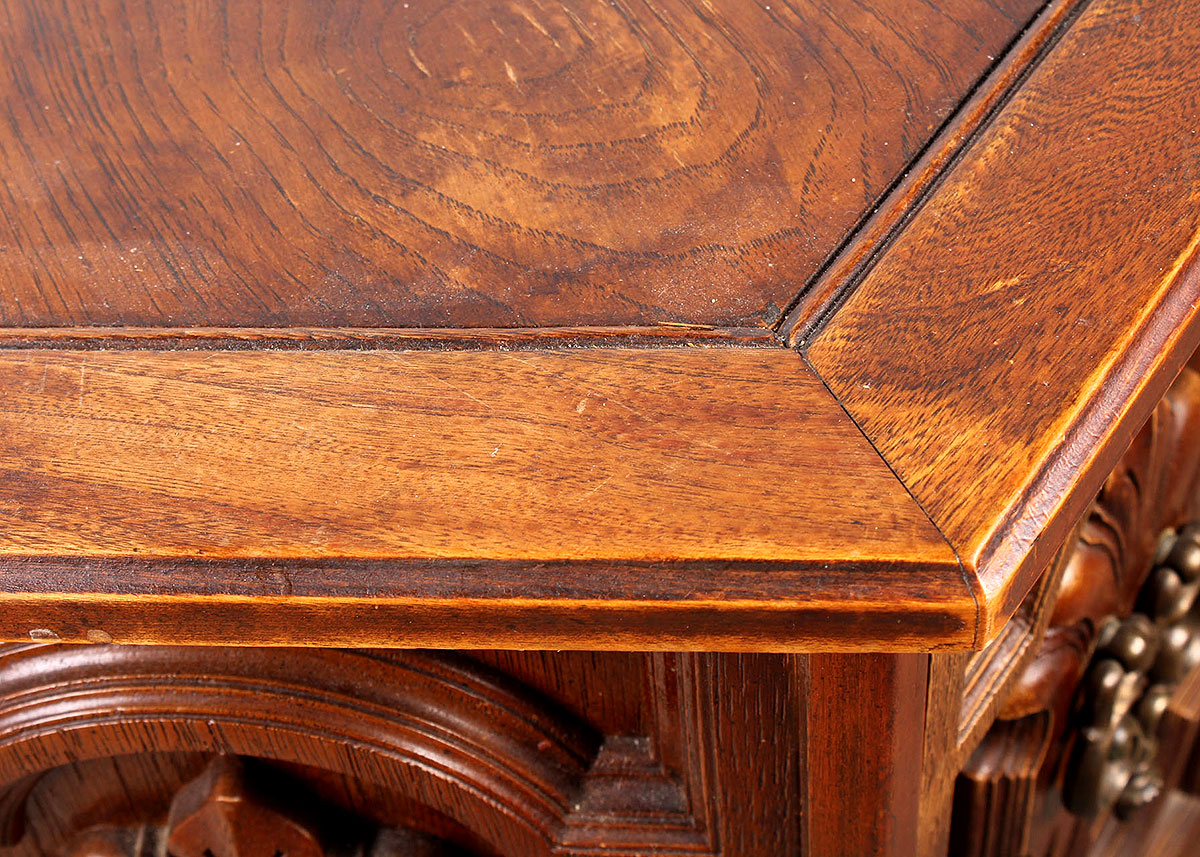 Vintage Hexagonal Oak Veneer Side Table