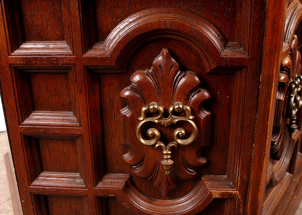Vintage Hexagonal Oak Veneer Side Table