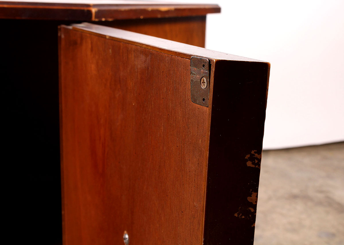 Vintage Hexagonal Oak Veneer Side Table