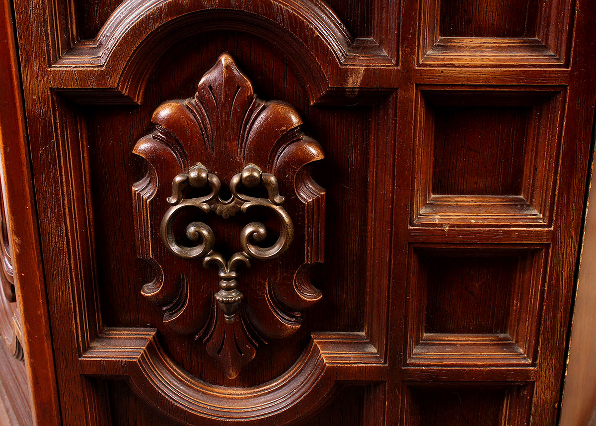 Vintage Hexagonal Oak Veneer Side Table