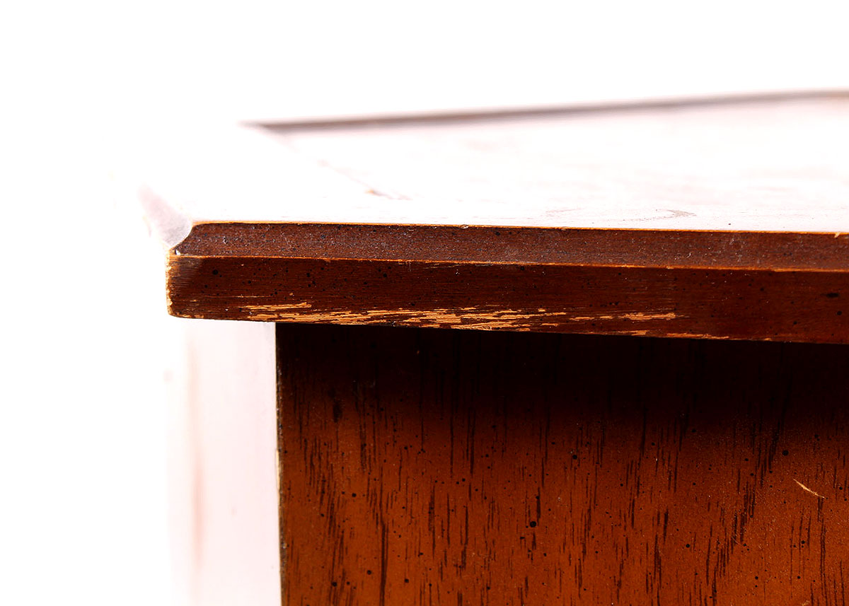 Vintage Hexagonal Oak Veneer Side Table