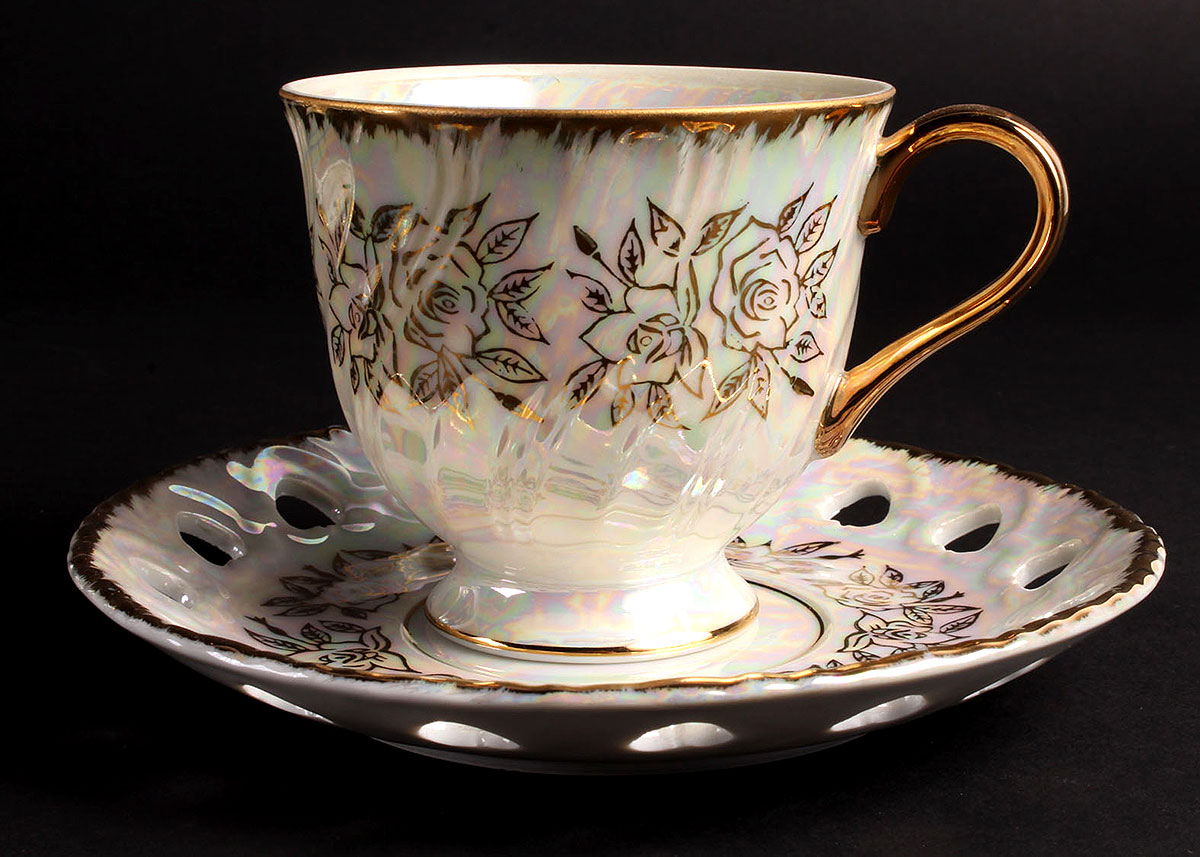 Kudo Toki "Fancy China" Lusterware Tea Set