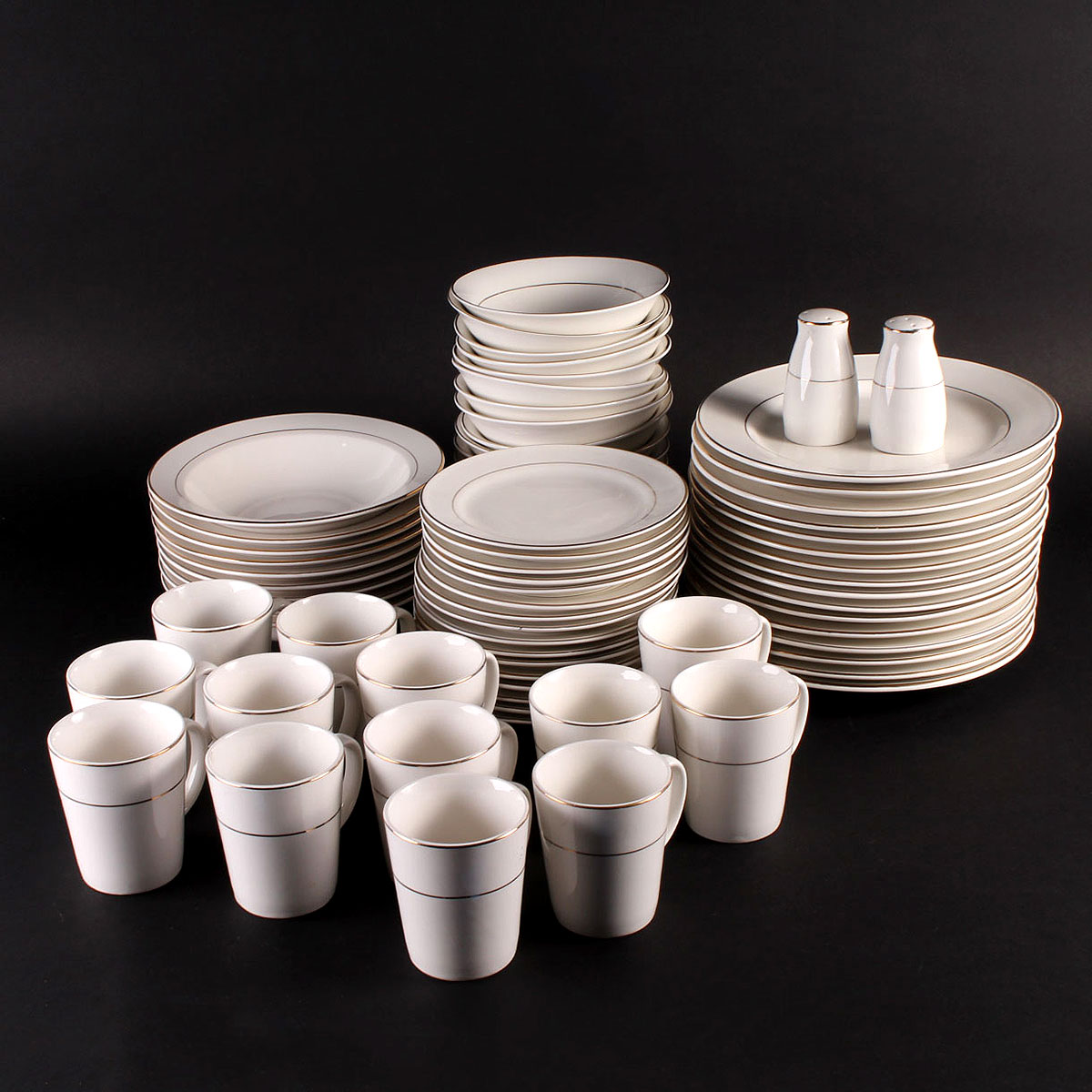 Gibson White and Gold Luster China Set