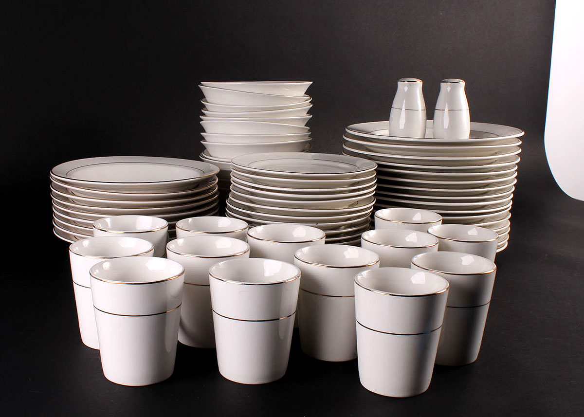 Gibson White and Gold Luster China Set