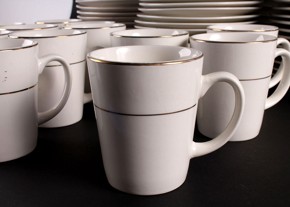 Gibson White and Gold Luster China Set