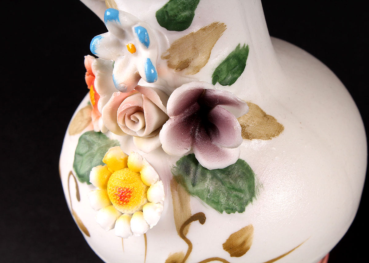 Ceramic Decor Items with Applied Flowers