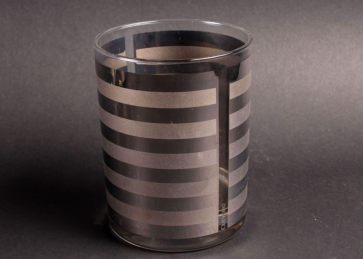 Culver Silver Tone Striped Tumblers