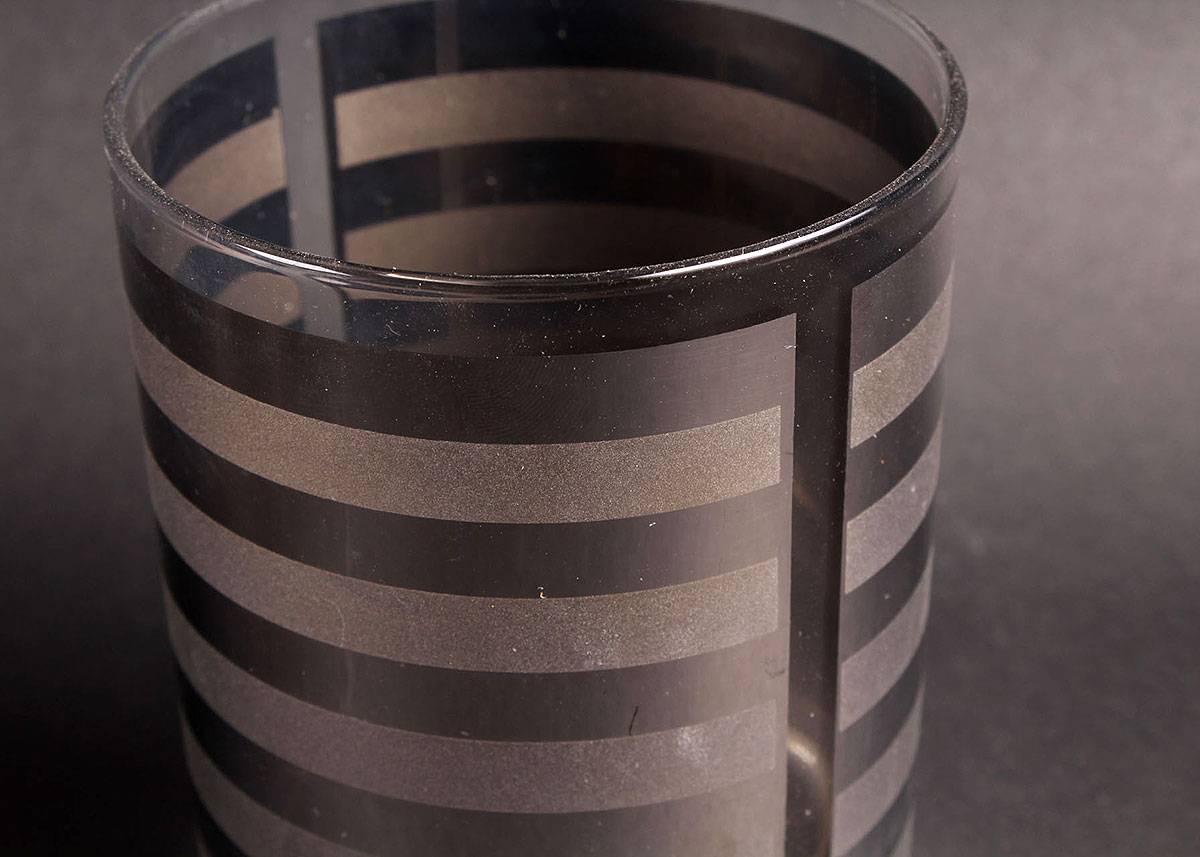 Culver Silver Tone Striped Tumblers
