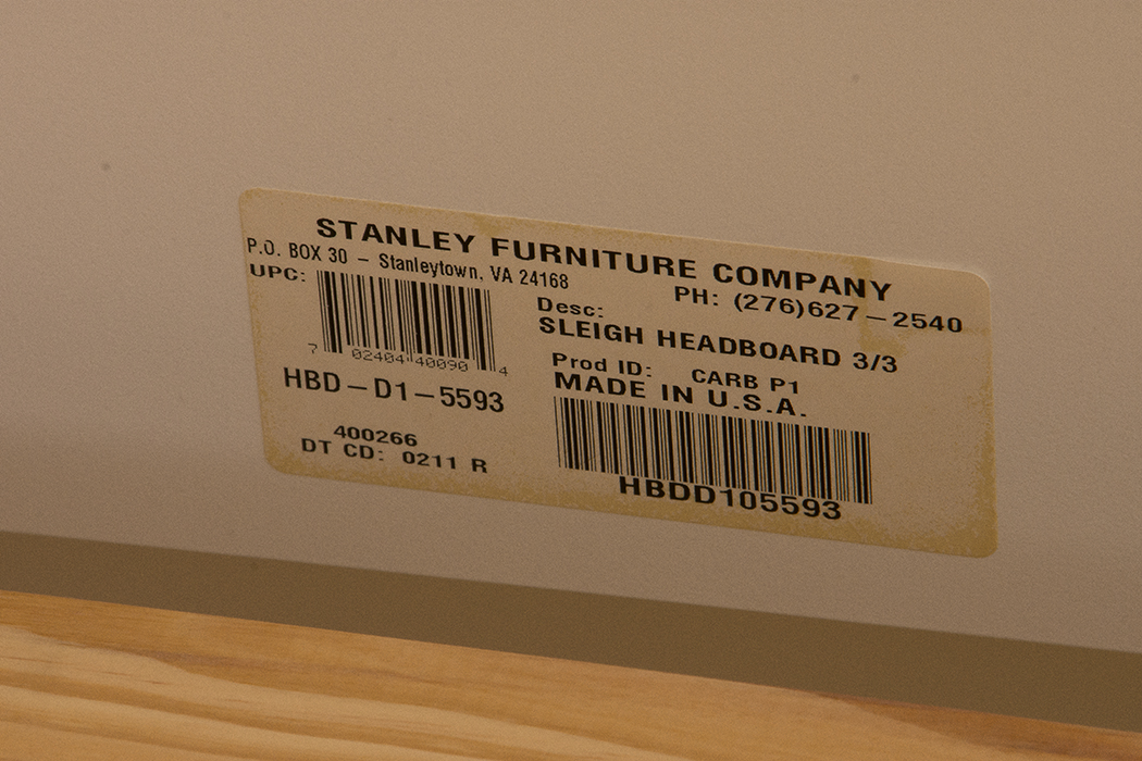 Stanley White Sleigh Twin Bed