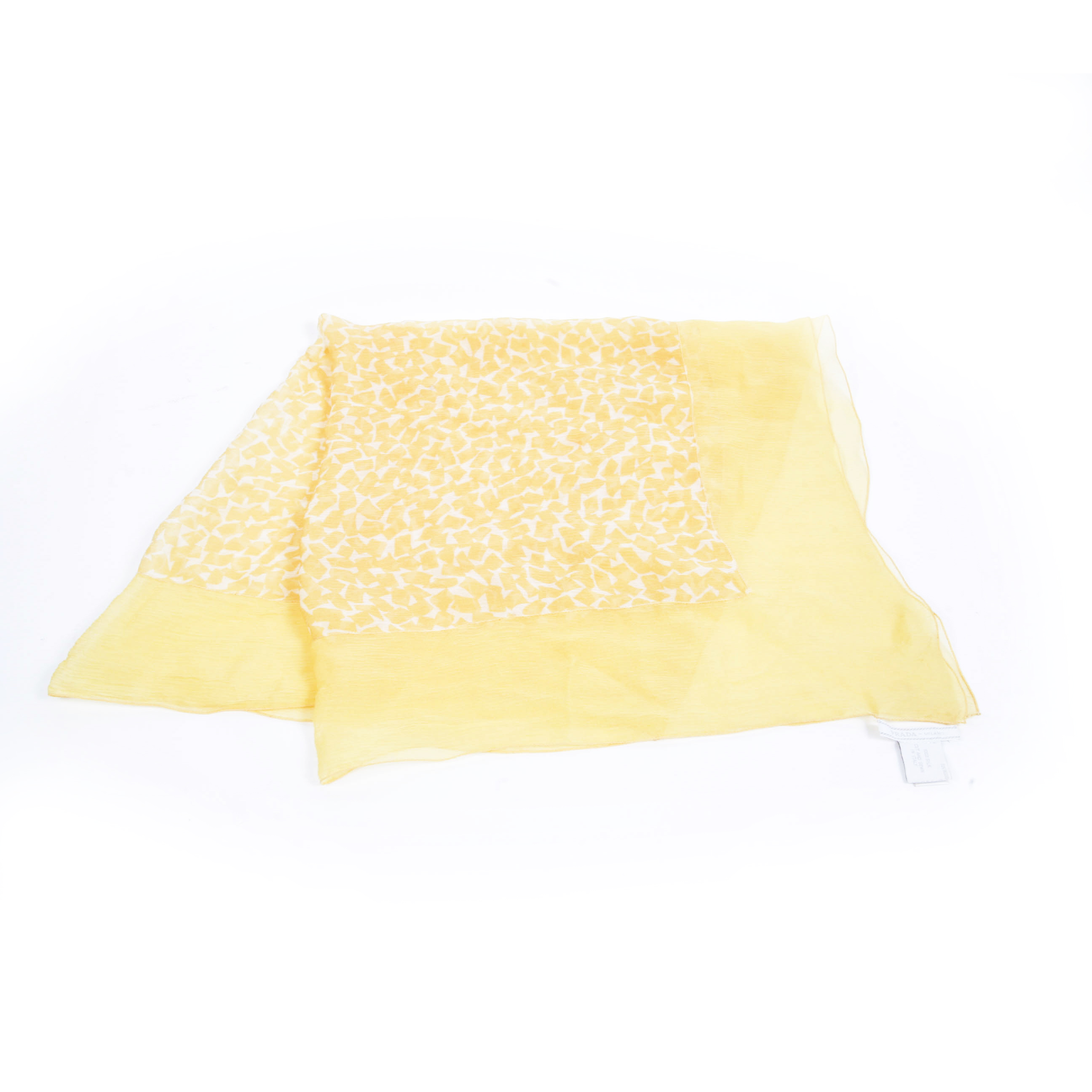 Prada Yellow and White Scarf 100% silk