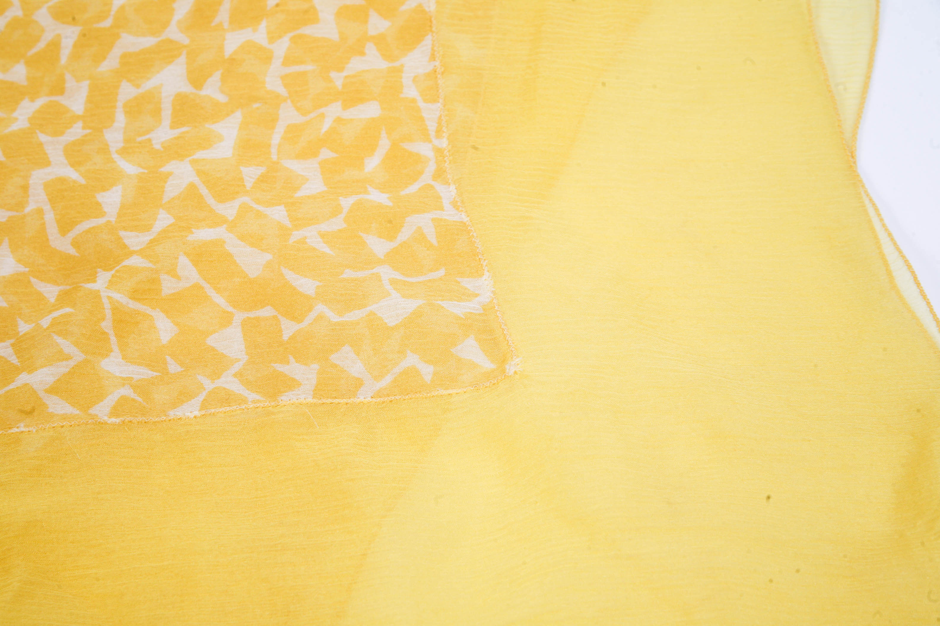 Prada Yellow and White Scarf 100% silk