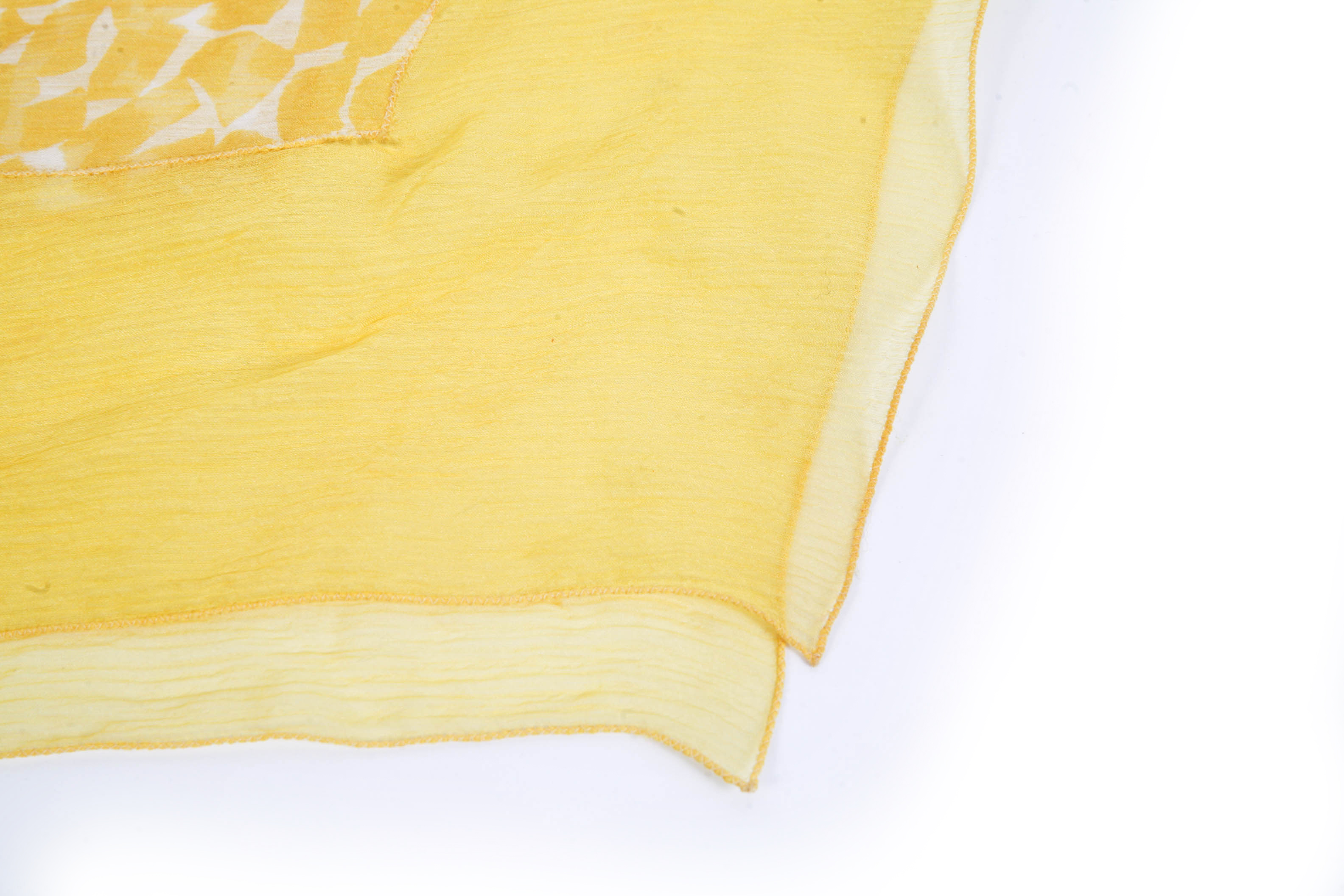 Prada Yellow and White Scarf 100% silk