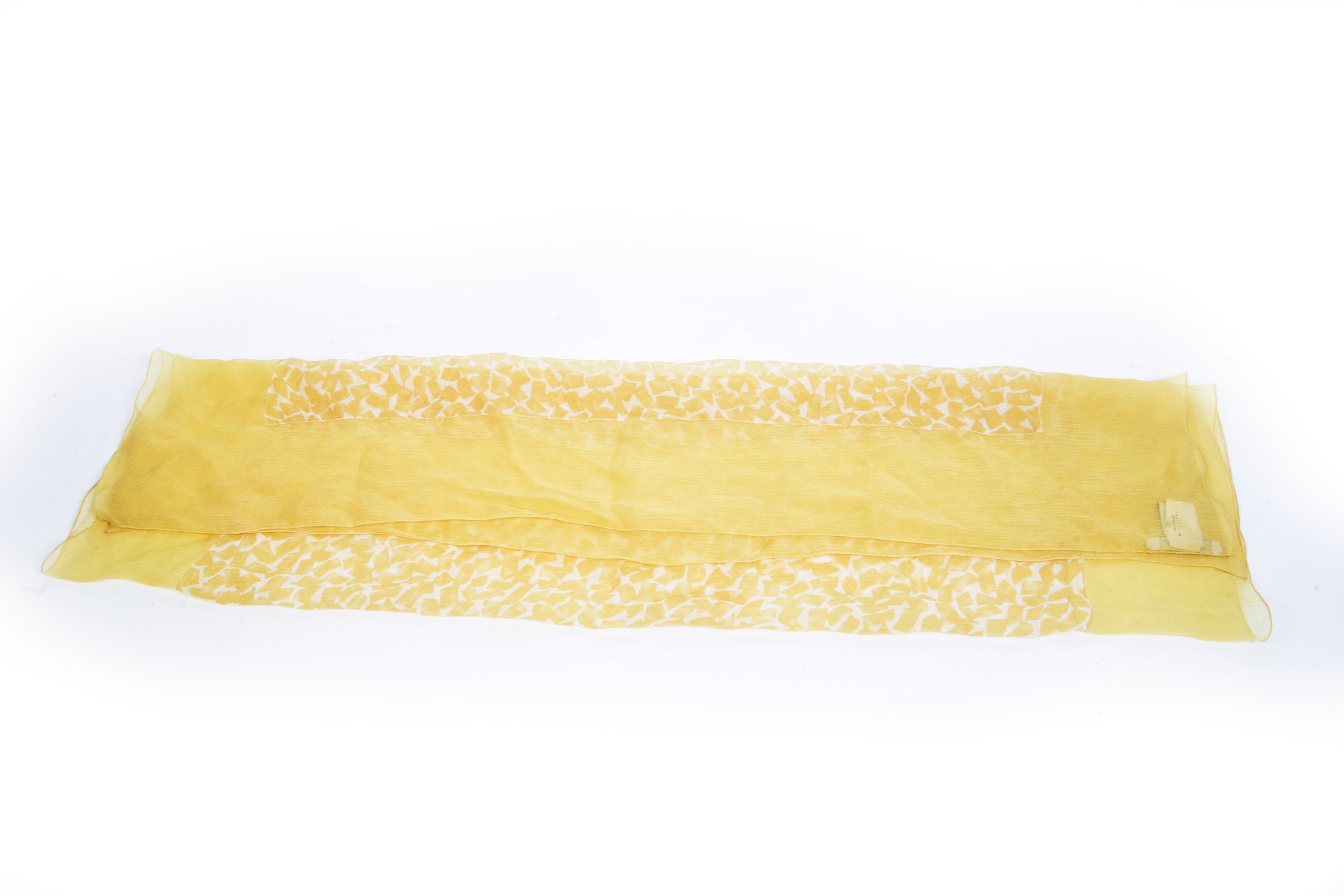 Prada Yellow and White Scarf 100% silk