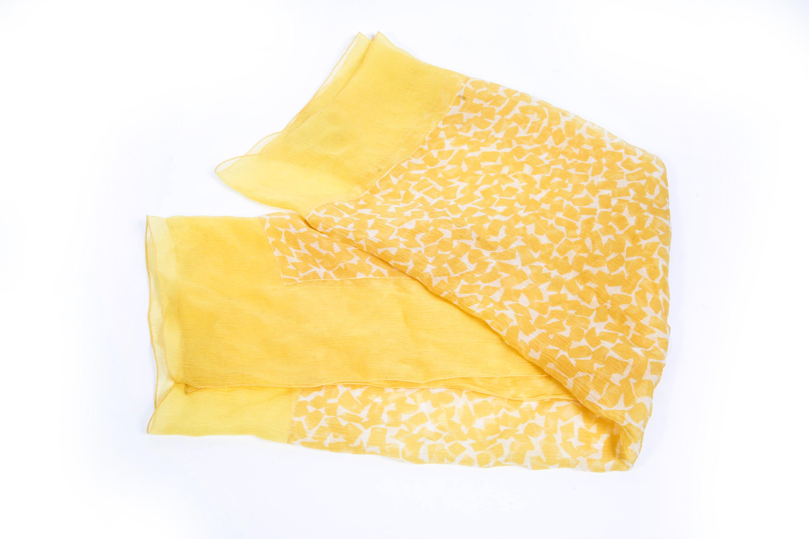 Prada Yellow and White Scarf 100% silk