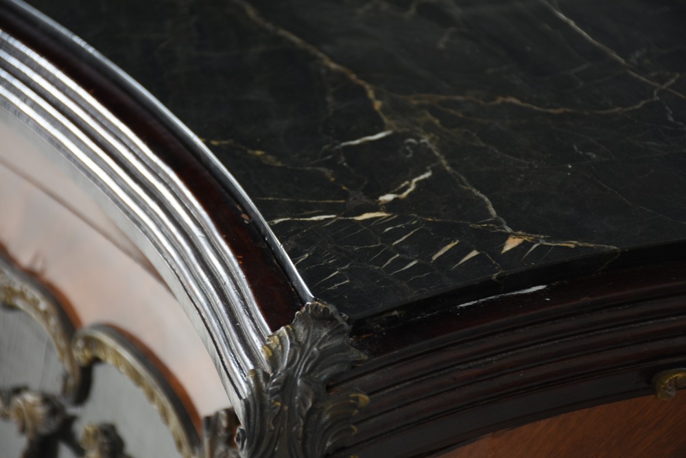 Louis XV Reproduction Marble Top Bombay Chest