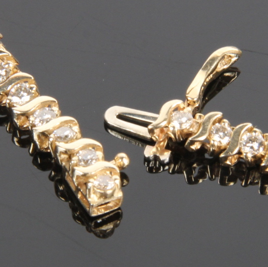 Ladies 14K Yellow Gold  3.00 CTW Diamond Tennis Bracelet