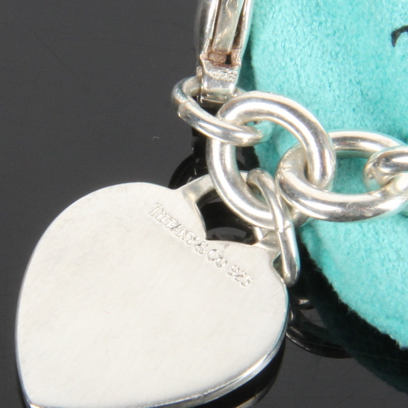 Sterling Silver Tiffany Bracelet with Heart Charm