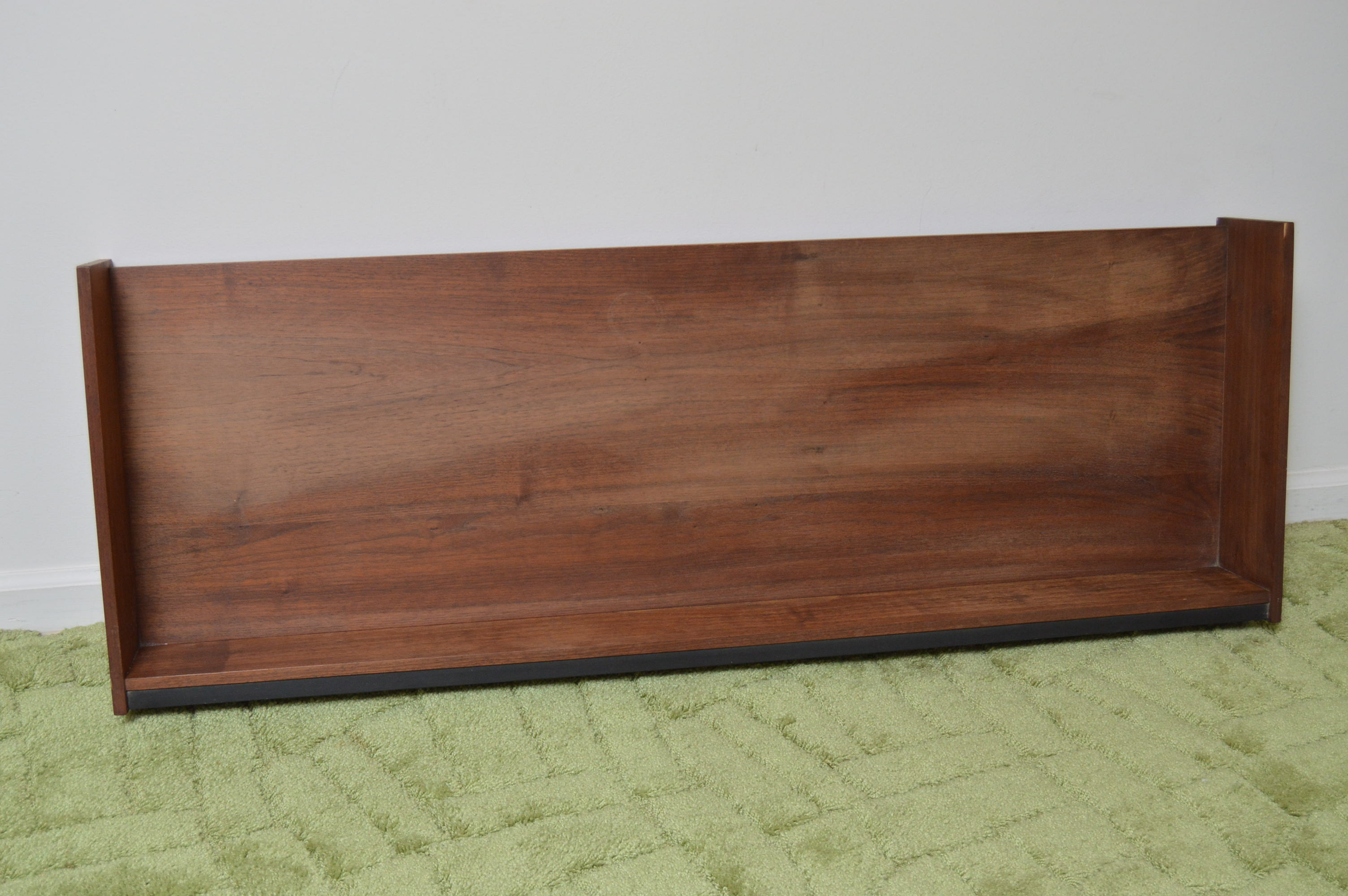 Sliding Teak Wood Wall Cabinet and Shelf