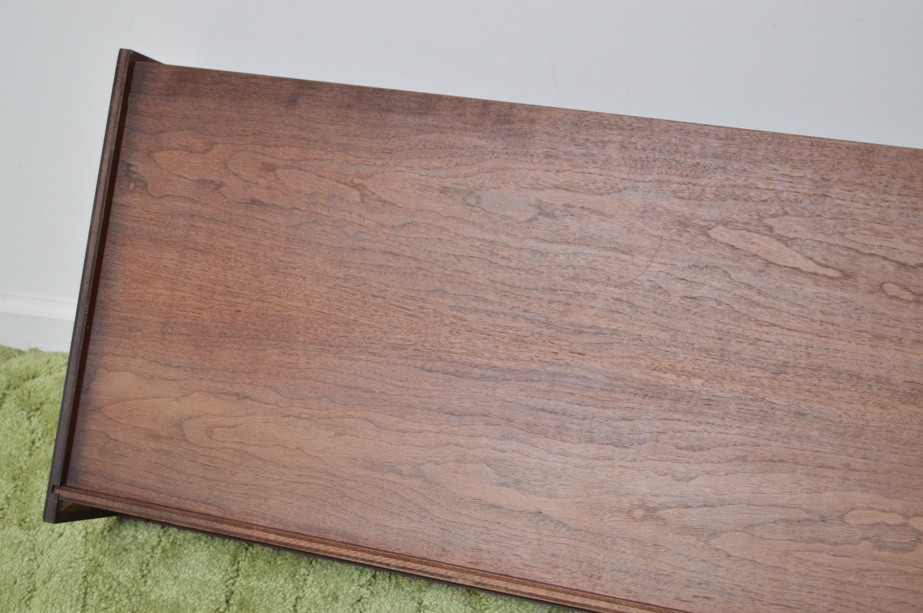 Sliding Teak Wood Wall Cabinet and Shelf