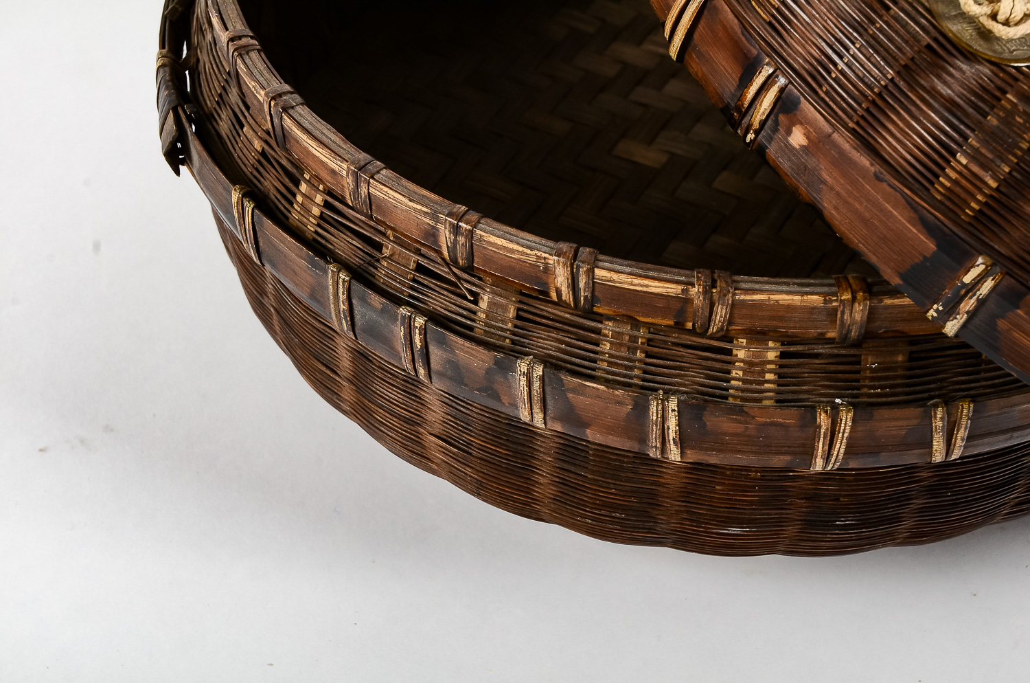 Asian Woven and Beaded Basket