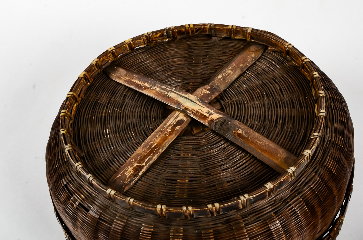 Asian Woven and Beaded Basket