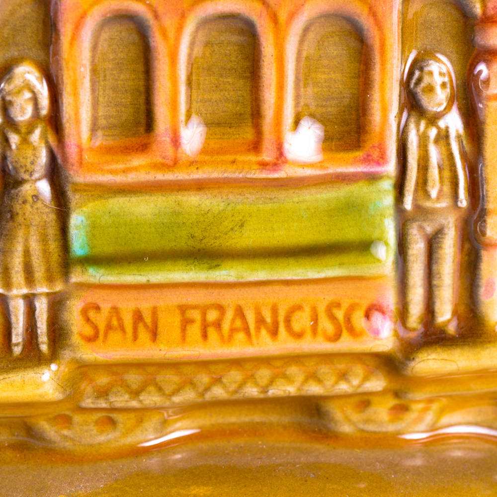 Powell & Hyde Cable Car Music Box with Glass Candlestick Holders