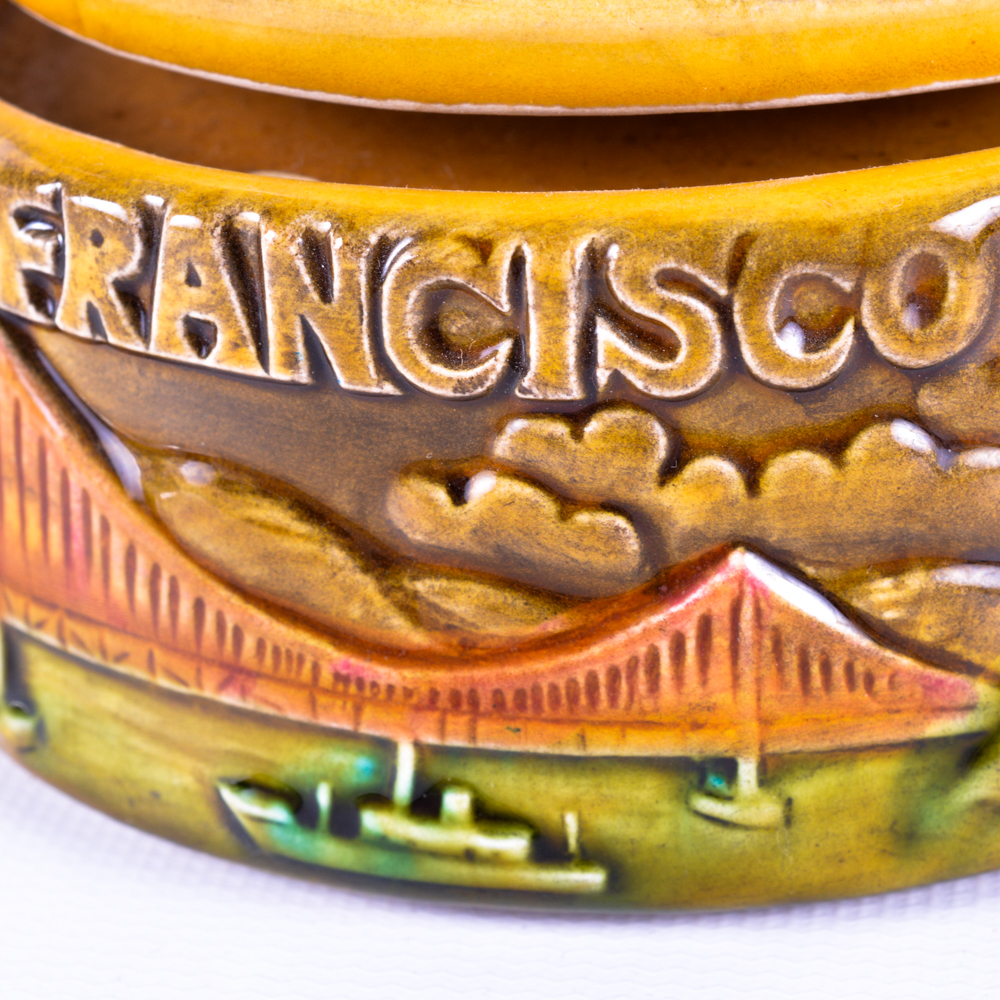 Powell & Hyde Cable Car Music Box with Glass Candlestick Holders