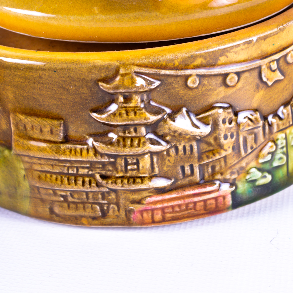 Powell & Hyde Cable Car Music Box with Glass Candlestick Holders