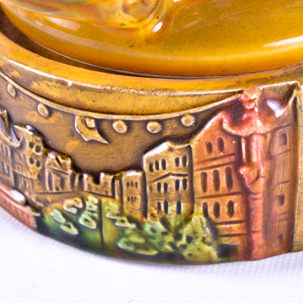 Powell & Hyde Cable Car Music Box with Glass Candlestick Holders