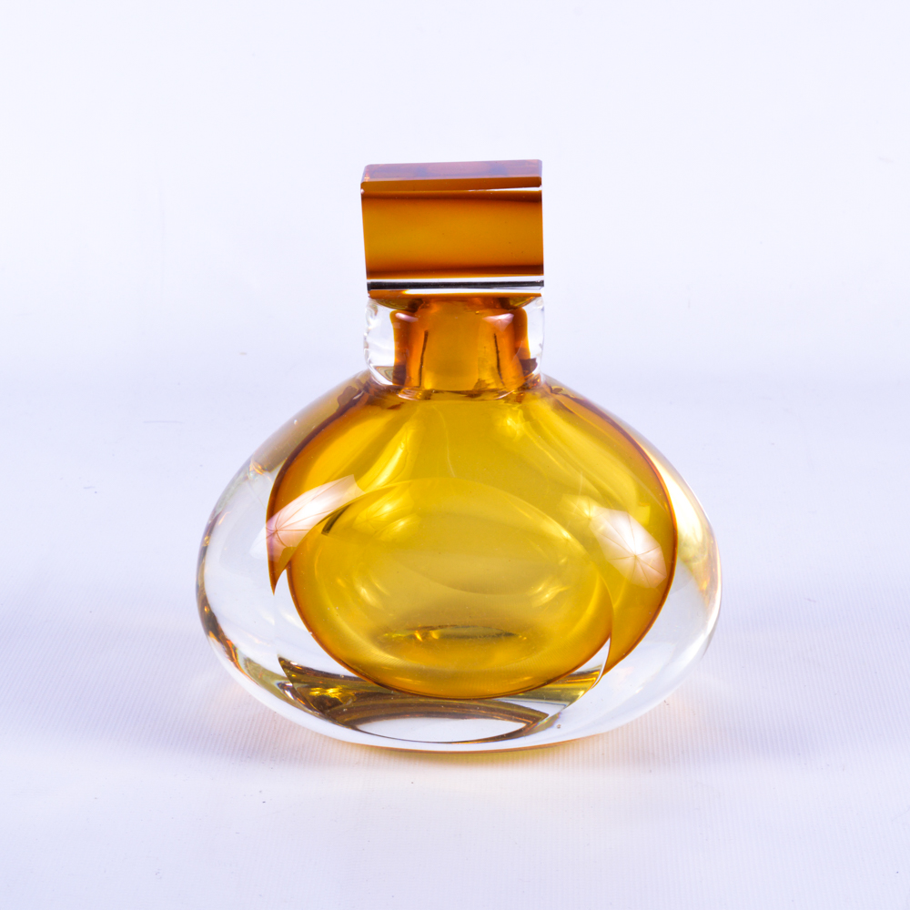 Large Amber Glass Perfume Bottle