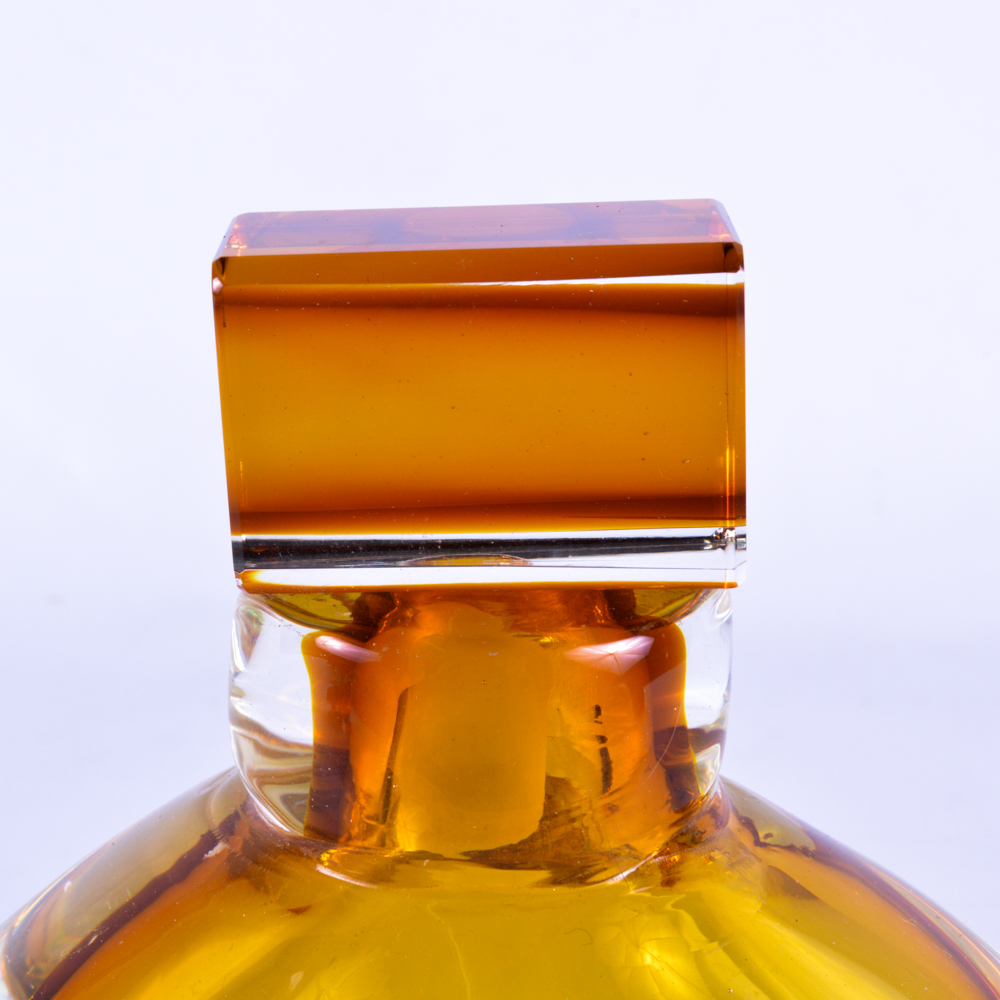 Large Amber Glass Perfume Bottle