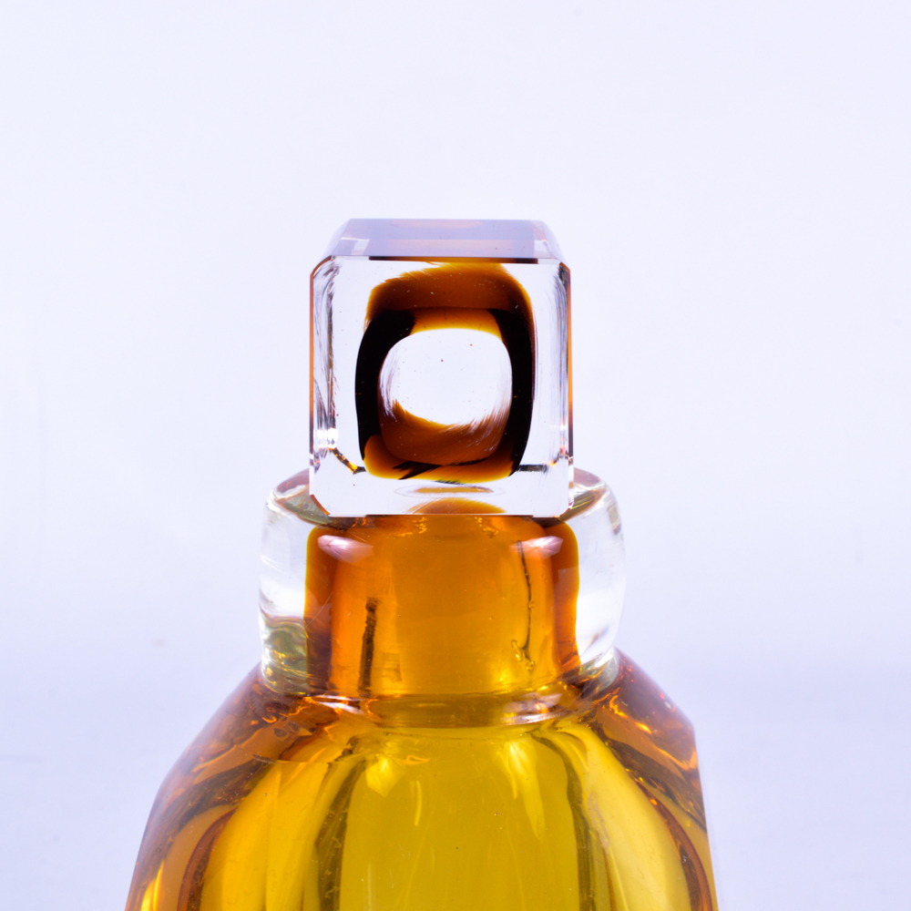 Large Amber Glass Perfume Bottle