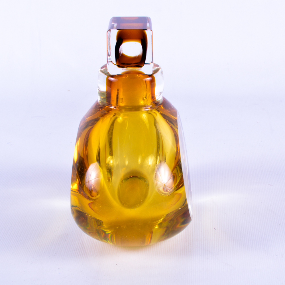 Large Amber Glass Perfume Bottle