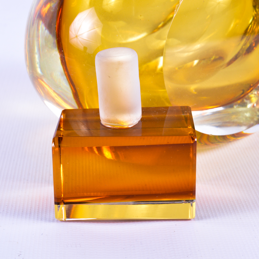 Large Amber Glass Perfume Bottle