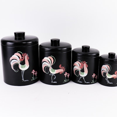 Rooster-Themed Kitchen Canister Set Rooster-Themed Kitchen Canister Set