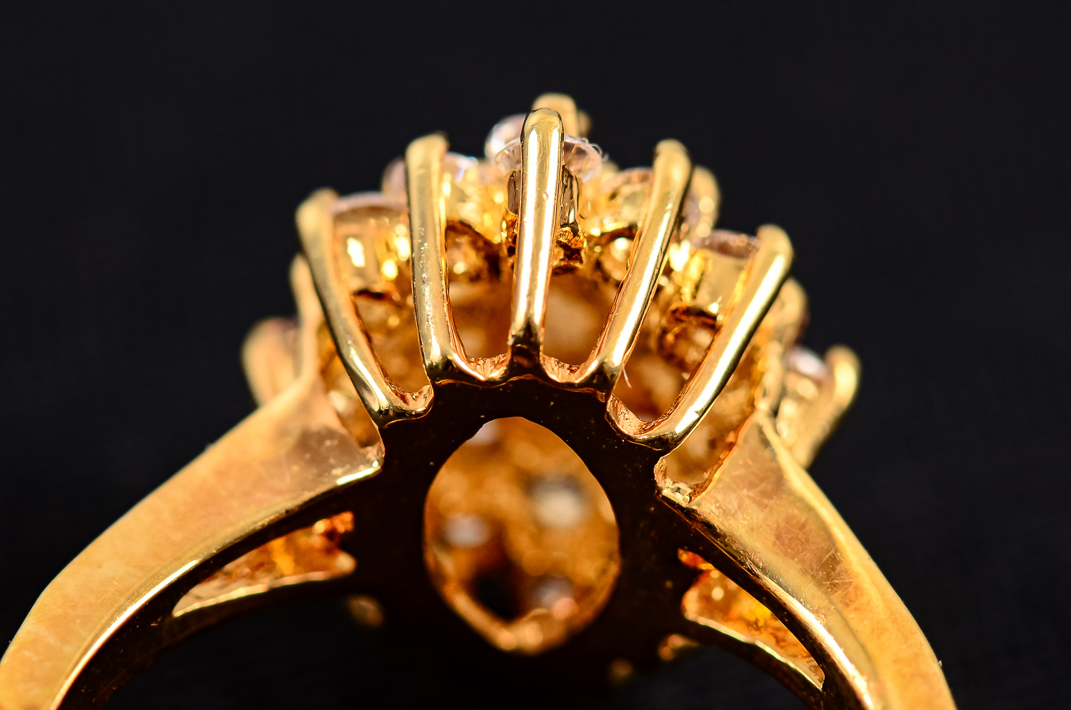 Gold-Plated Ring with Faux Diamonds