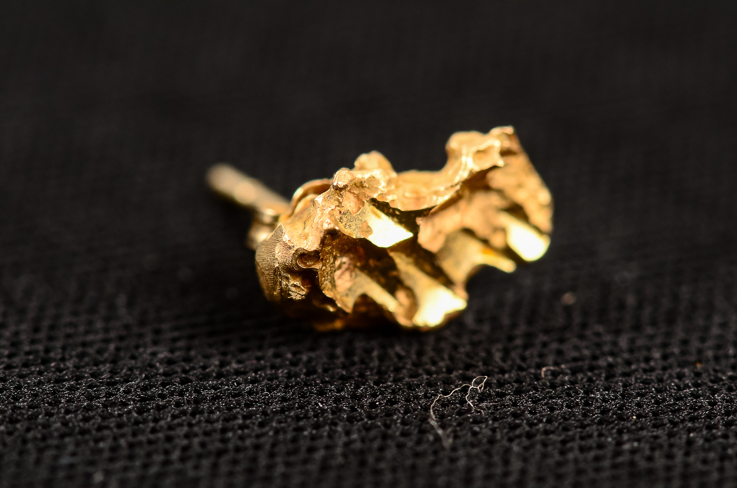 Gold Nugget Pendant and Earring Set