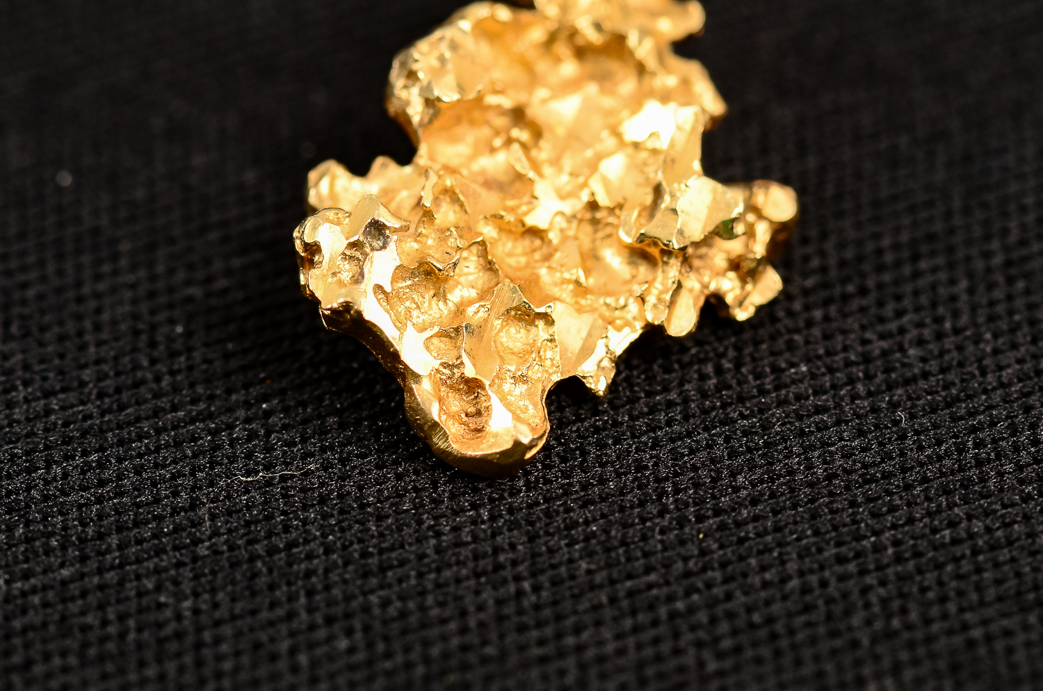 Gold Nugget Pendant and Earring Set