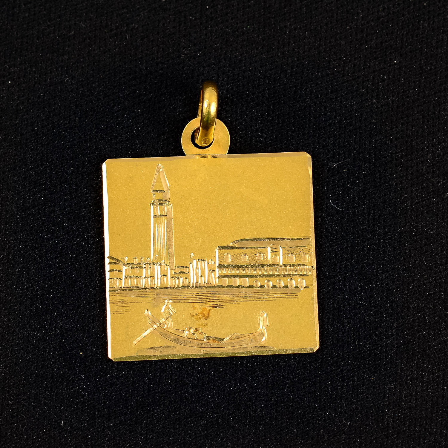 Engraved 18K Gold Pendant