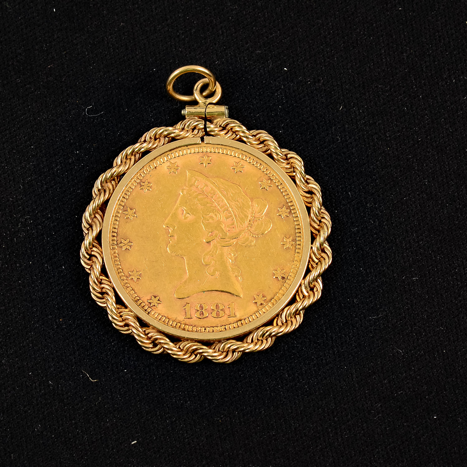 1881 Ten-Dollar U.S. Gold Coin Pendant