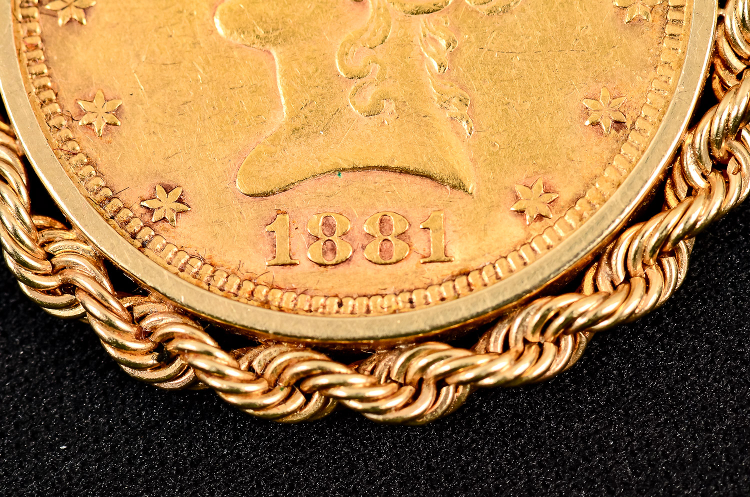 1881 Ten-Dollar U.S. Gold Coin Pendant