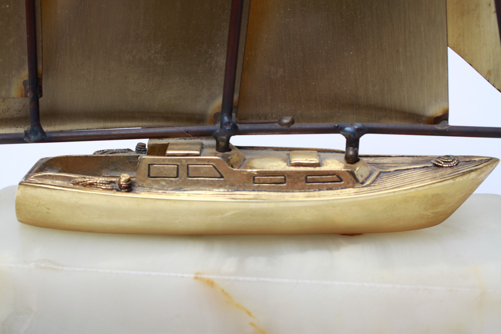 DeMott 24K Gold Plated Sailboat Sculpture