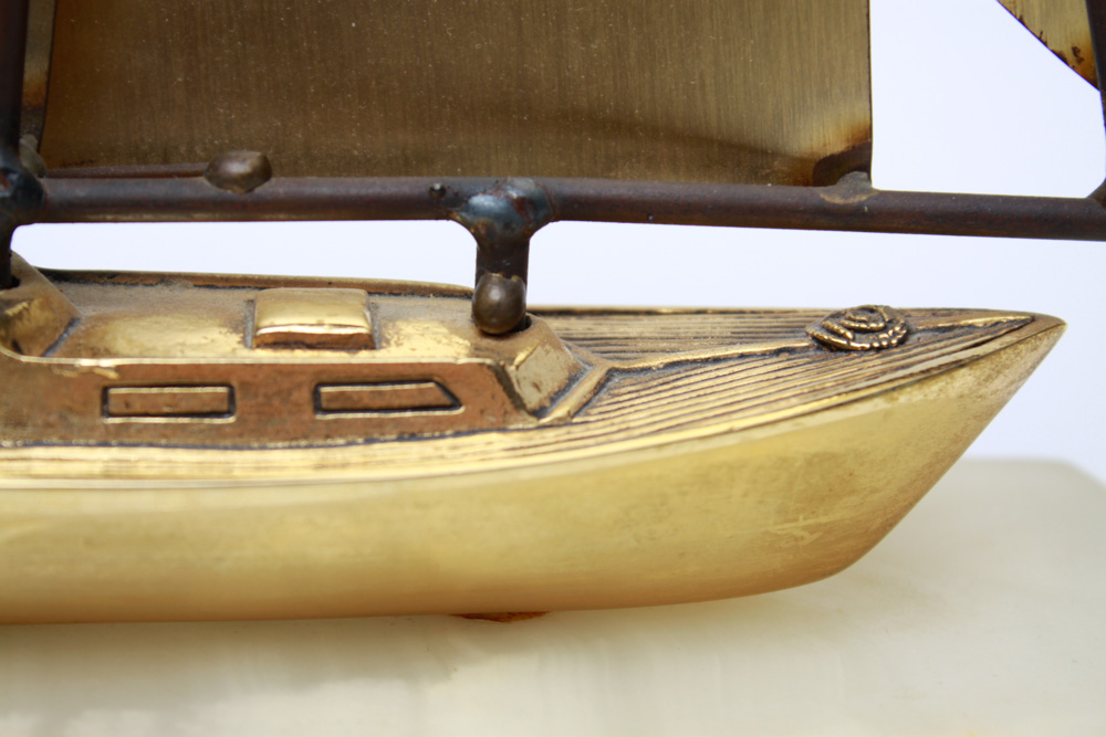 DeMott 24K Gold Plated Sailboat Sculpture