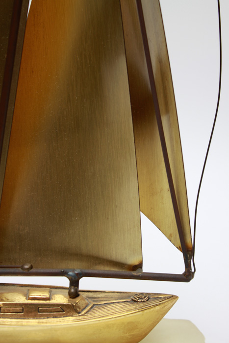 DeMott 24K Gold Plated Sailboat Sculpture