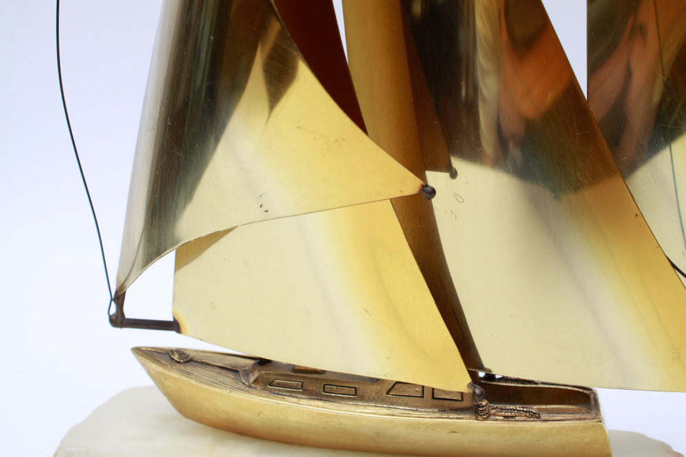 DeMott 24K Gold Plated Sailboat Sculpture