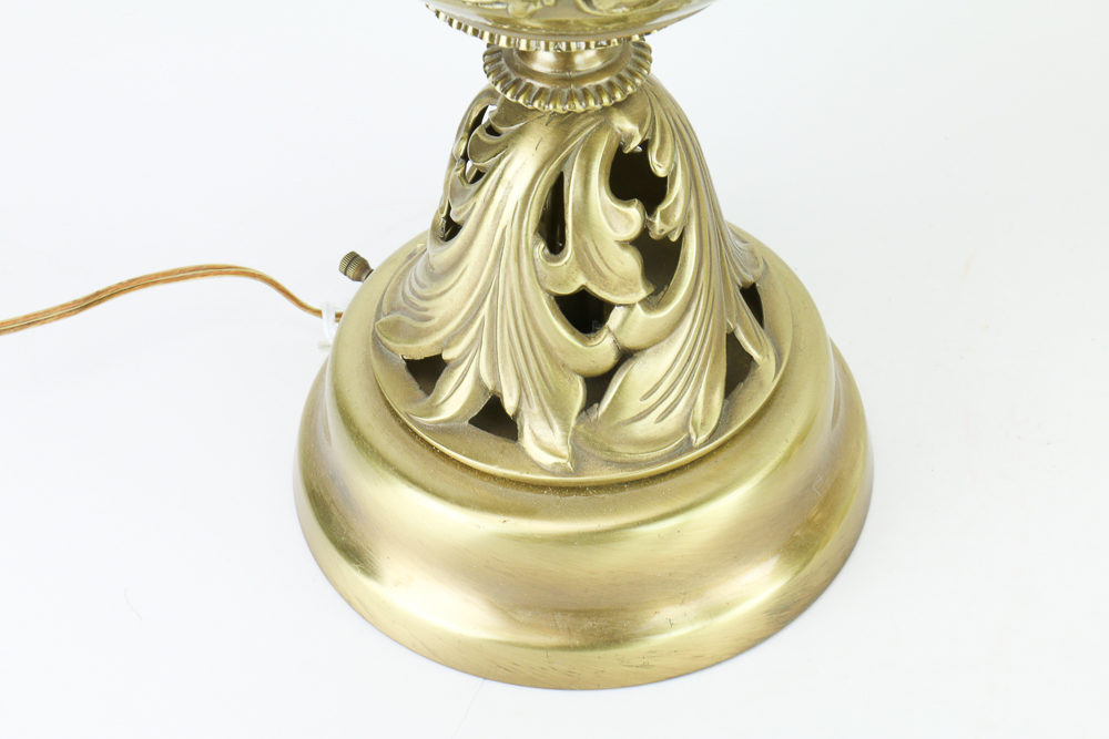 Pair of Tall Decorative Brass Lamps