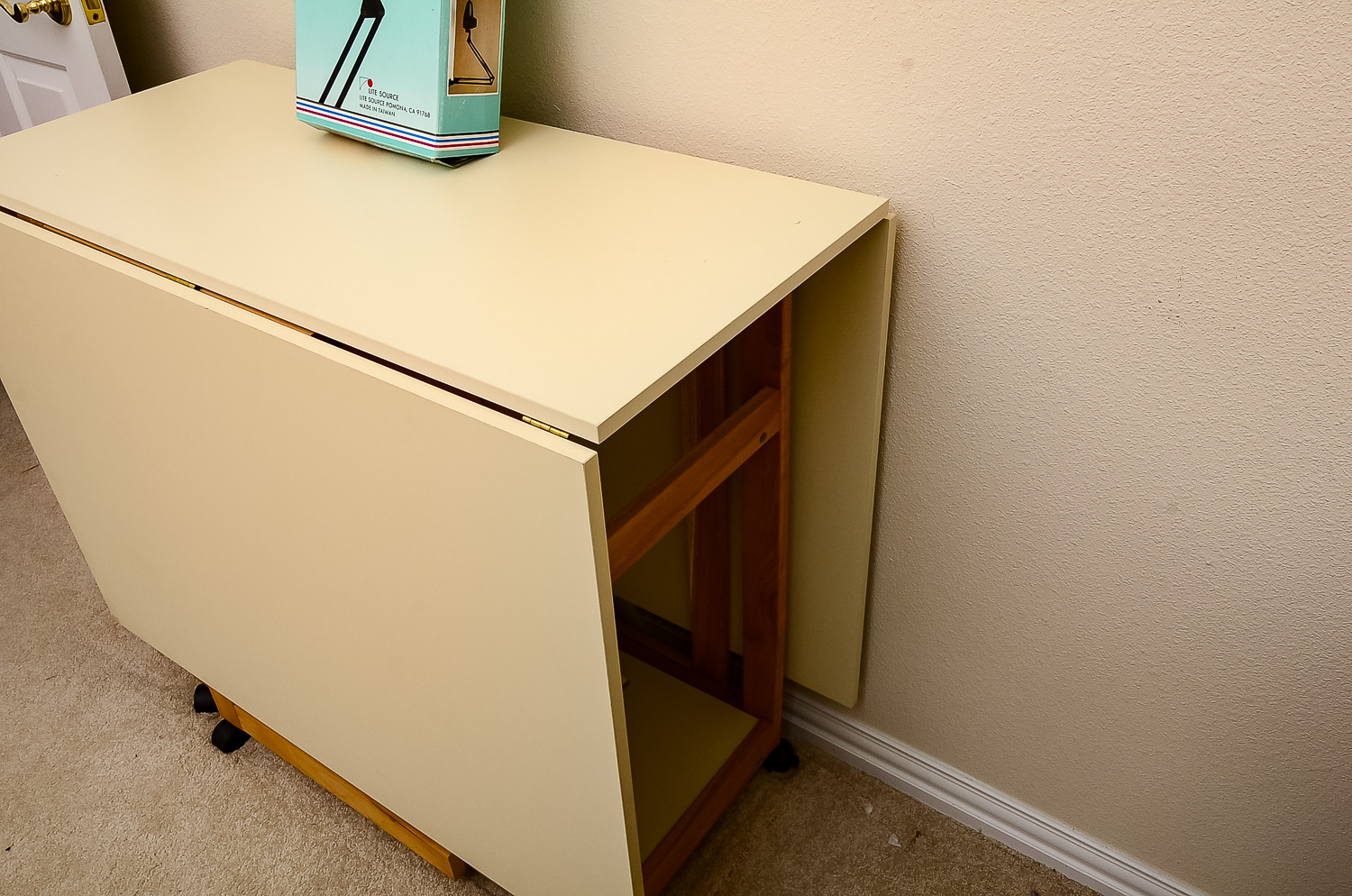 White Work Desk and Lamp