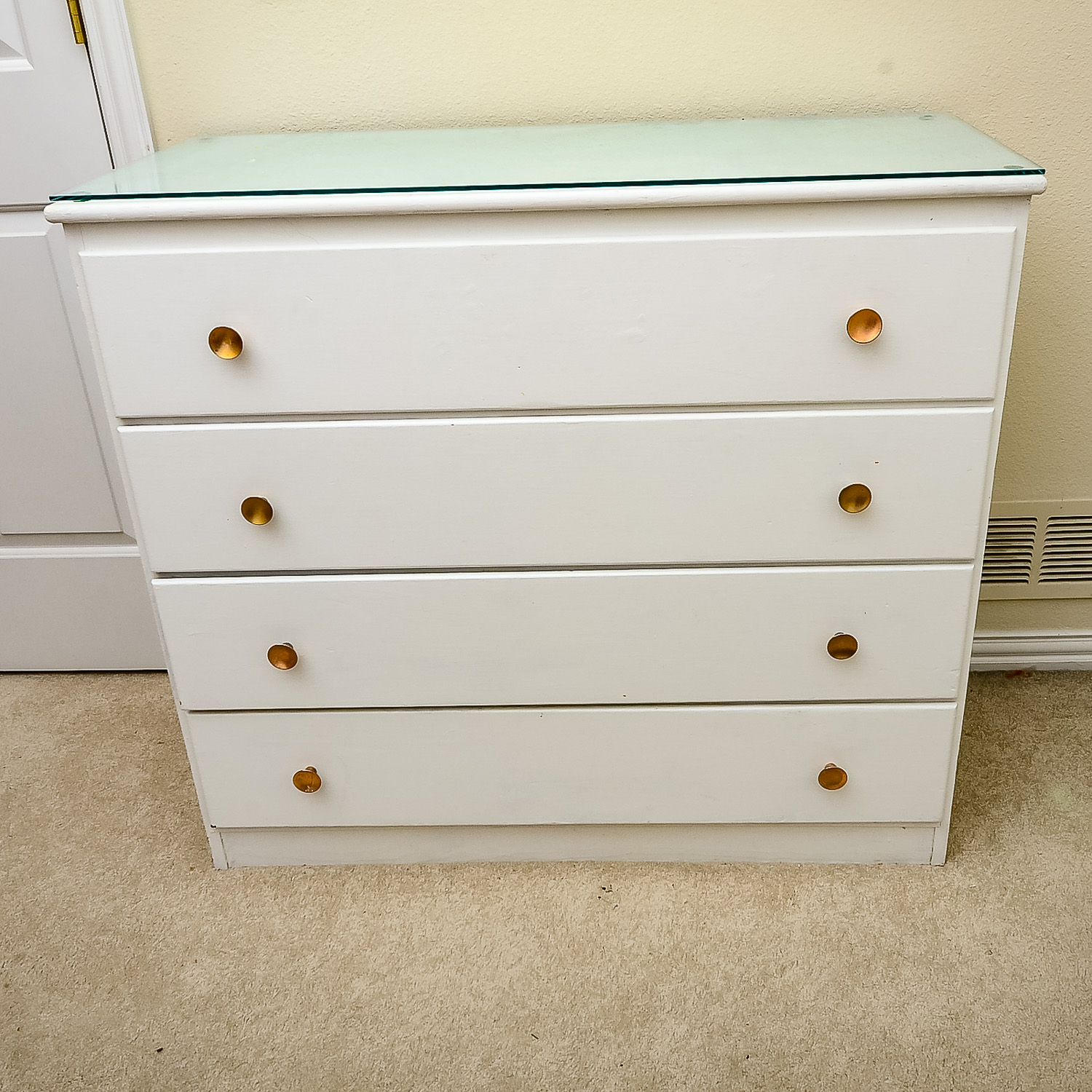 Glass Top Wood Dresser