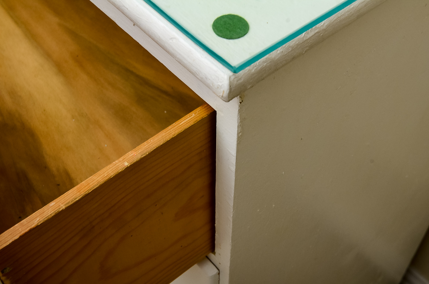 Glass Top Wood Dresser